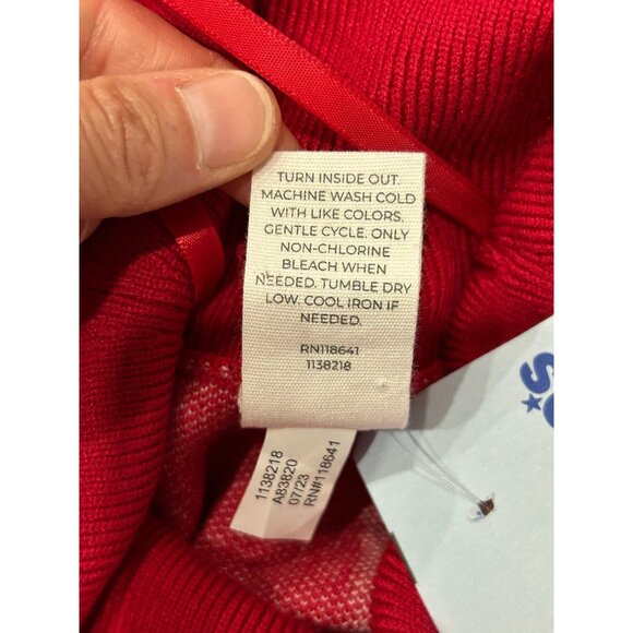 LIVI Brand NWT Star Print Red Turtleneck Sweater Size 14 - Picture 7 of 8